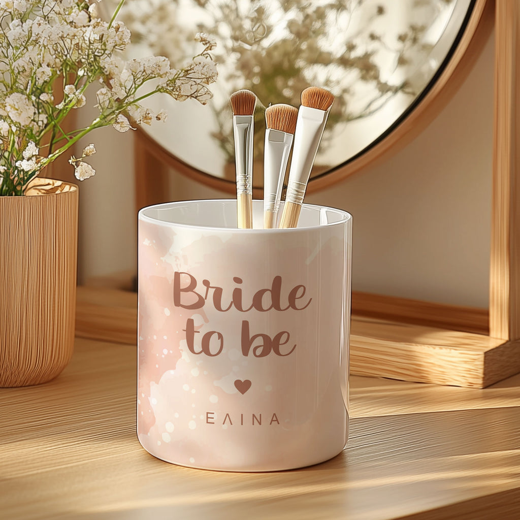Pink Bride To Be - Ceramic Makeup Brush Holder - GOTShirts