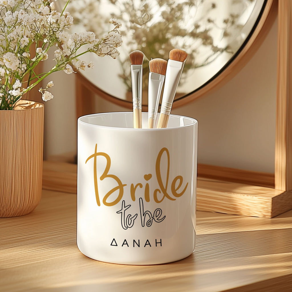 Gold Bride To Be - Ceramic Makeup Brush Holder - GOTShirts
