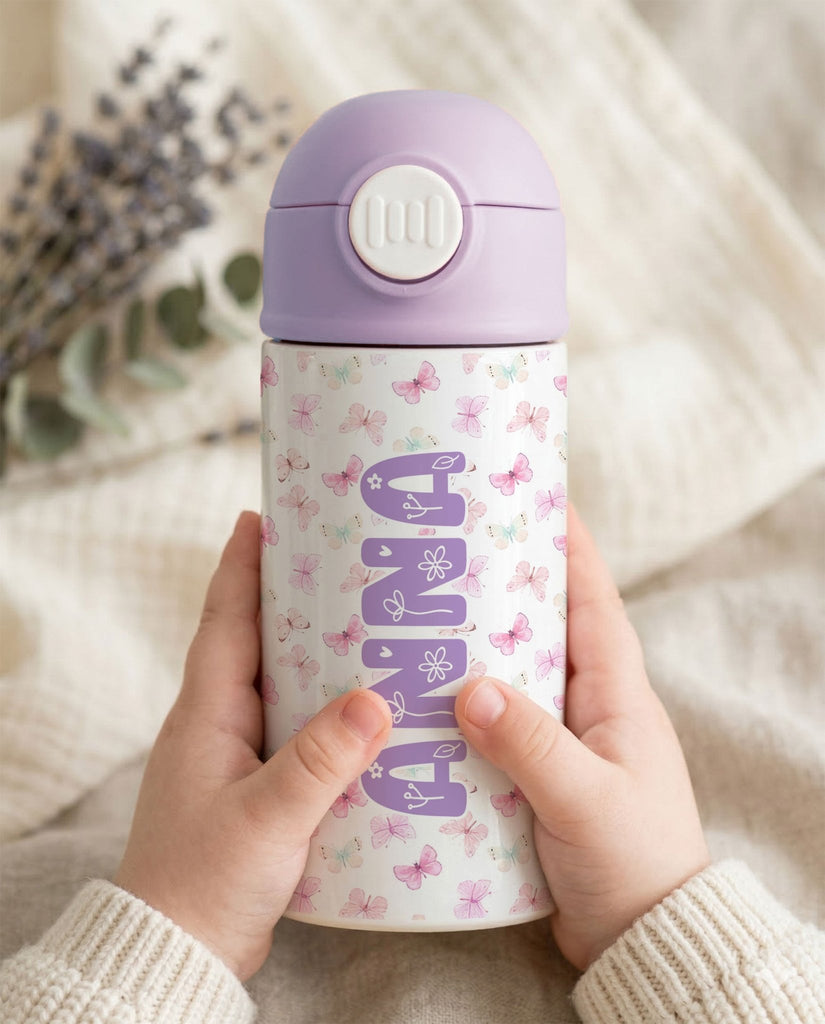 Butterflies - Double Wall Colored Water Bottle - GOTShirts