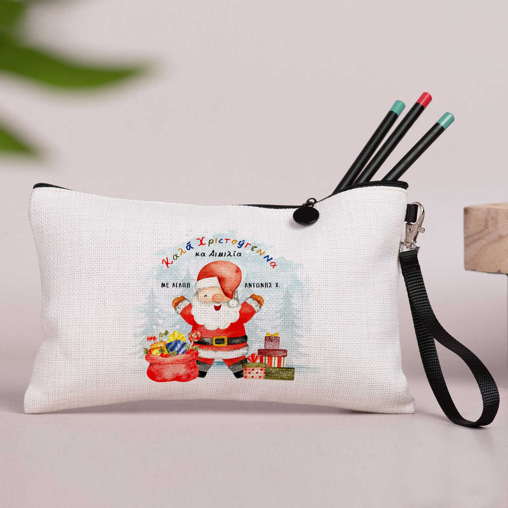 Teacher Santa Claus - Linen Pencil Case - GOTShirts