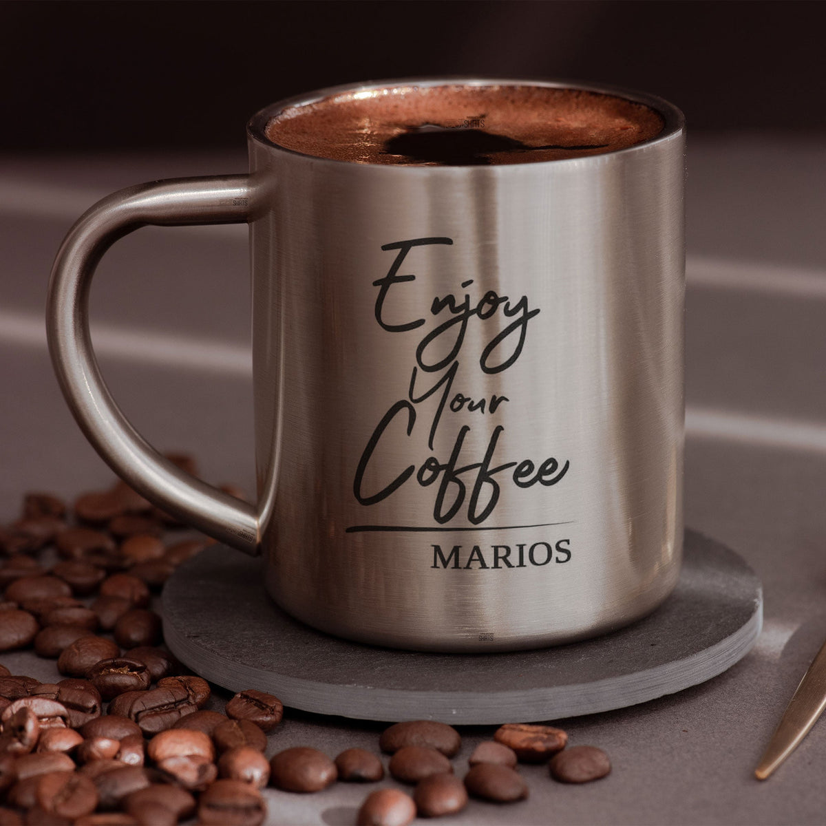 Enjoy Your Coffee - Stainless Steel Coffee Mug - GOTShirts