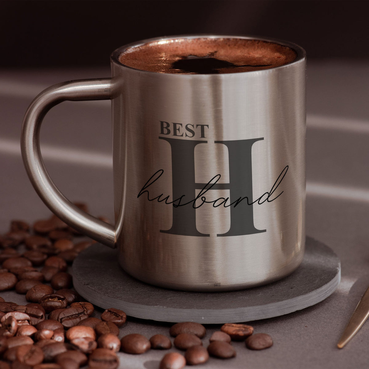 Capital Letter and Calligraphy - Stainless Steel Coffee Mug - GOTShirts