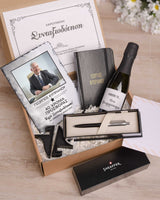 Happy Retirement Black Watercolor - Retirement Luxury Gift Box - GOTShirts