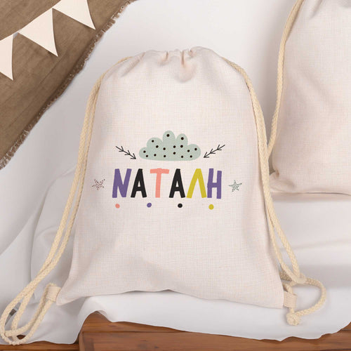 Colorful Name - Drawstring Bag Linen - GOTShirts