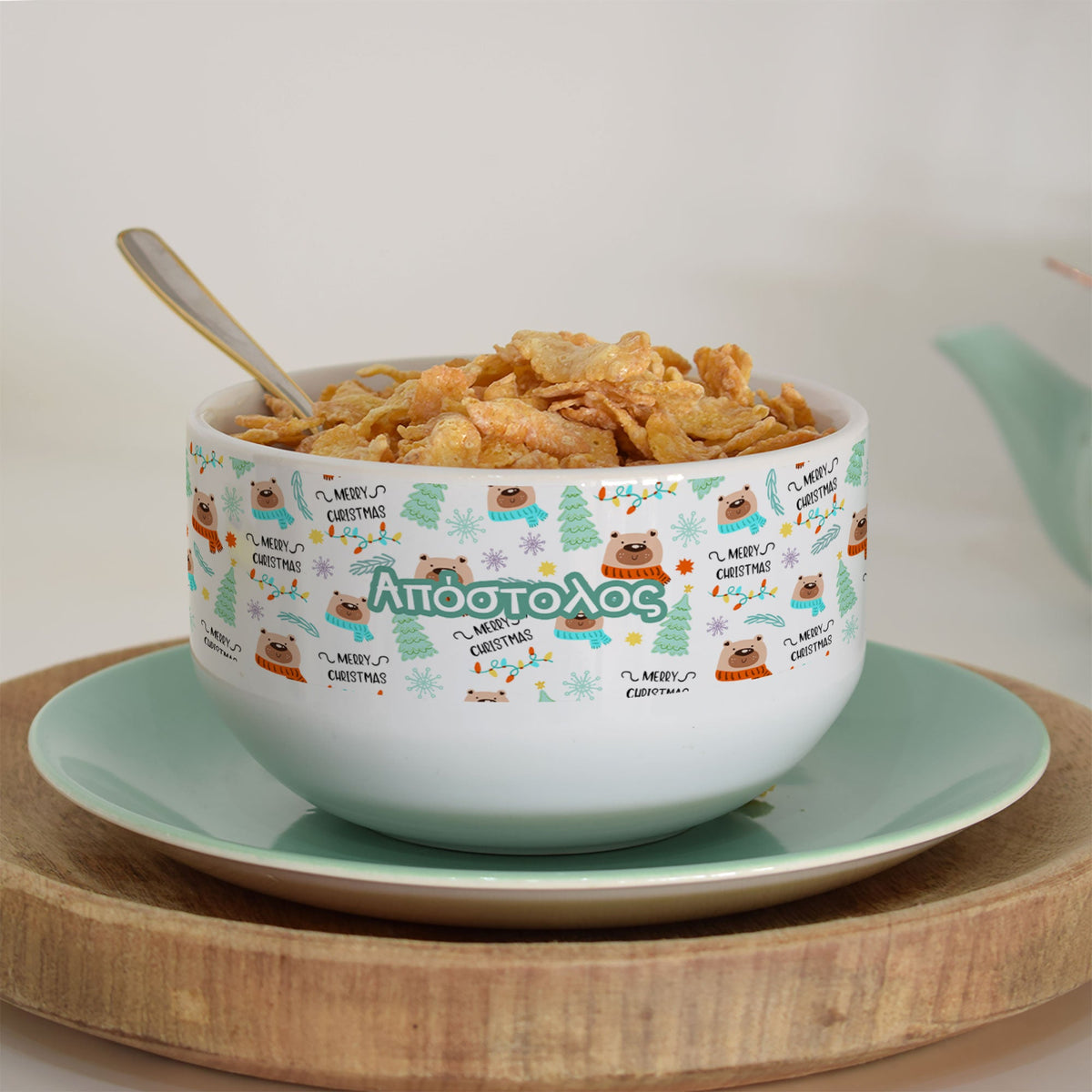Christmas Bear - Personalized Ceramic Bowl - GOTShirts