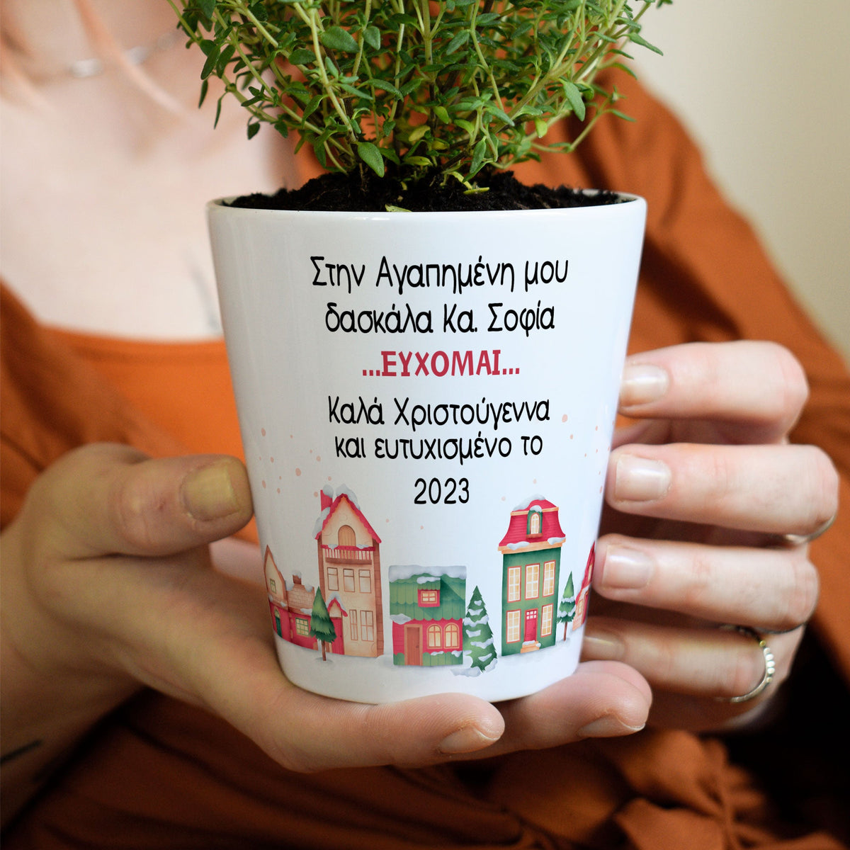 Dear Teacher, Merry Christmas - Flower Pot - GOTShirts