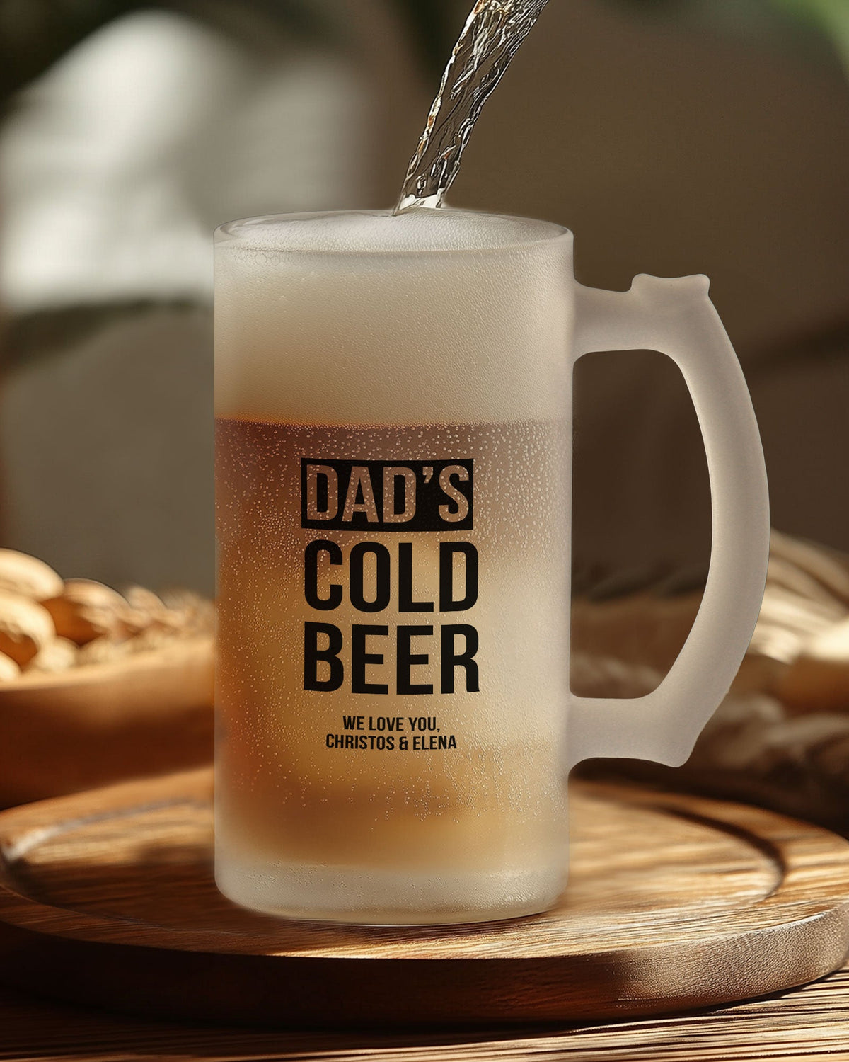 Dad's Cold Beer - Frosted Beer Glass - GOTShirts