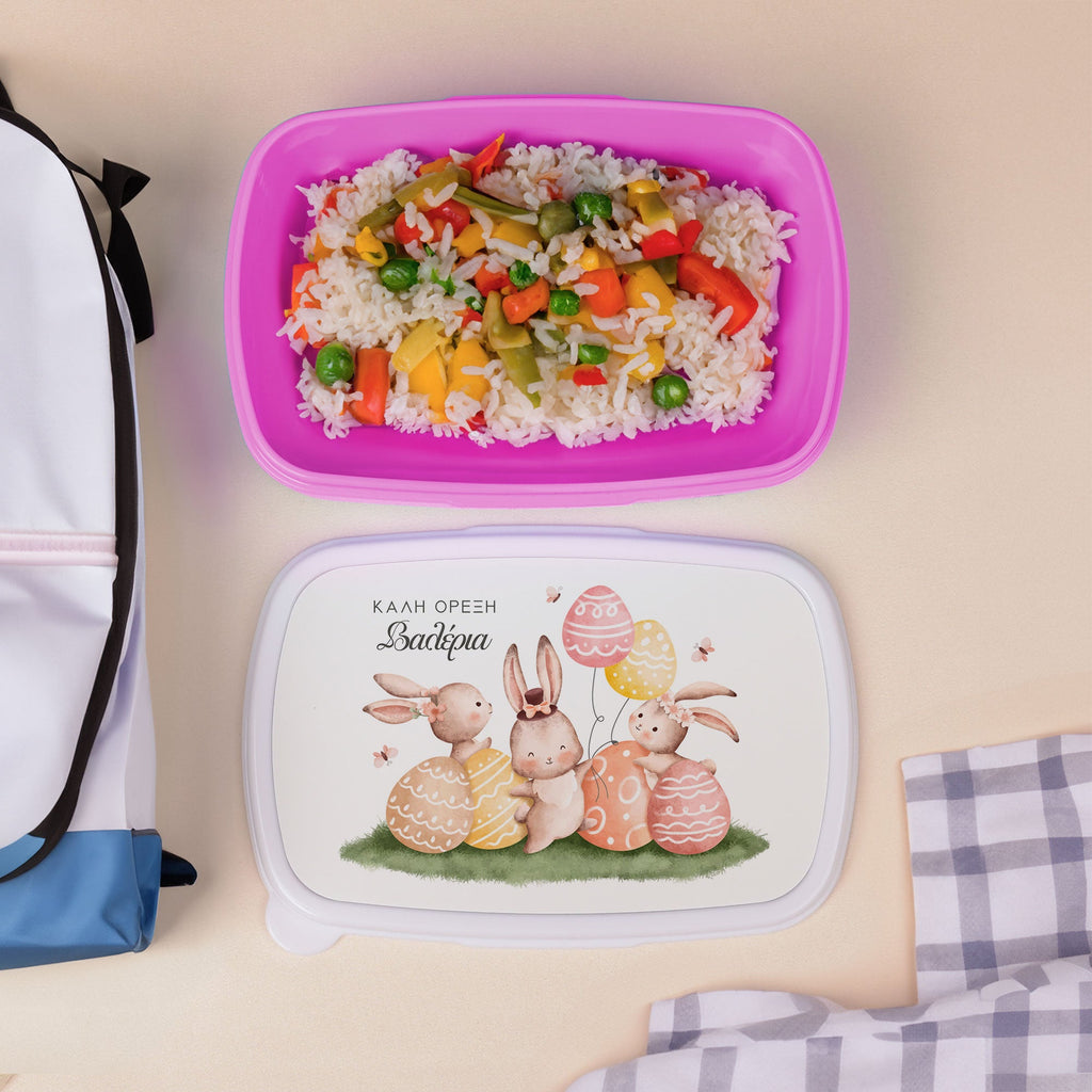 Easter Eggs & Bunnies - Plastic Lunch Box - GOTShirts