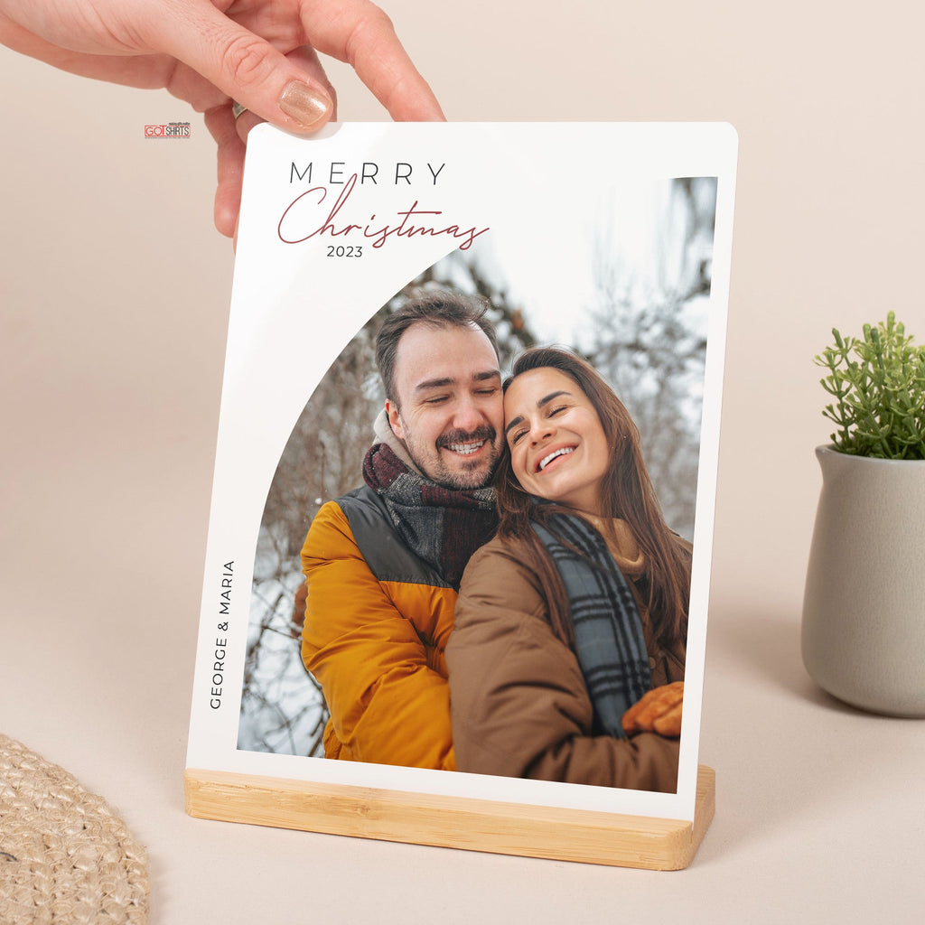 Christmas Couple - Bamboo Stand Frame - GOTShirts