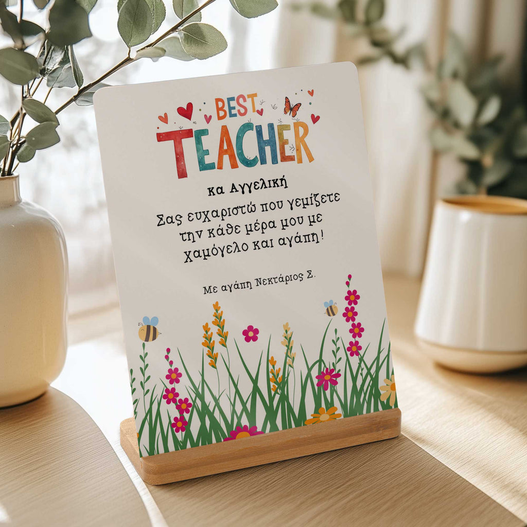 Best Teacher - Bamboo Stand Frame