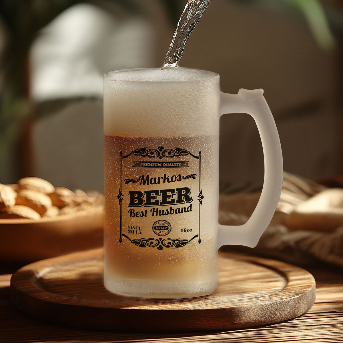 Best Husband Premium Quality - Frosted Beer Glass - GOTShirts