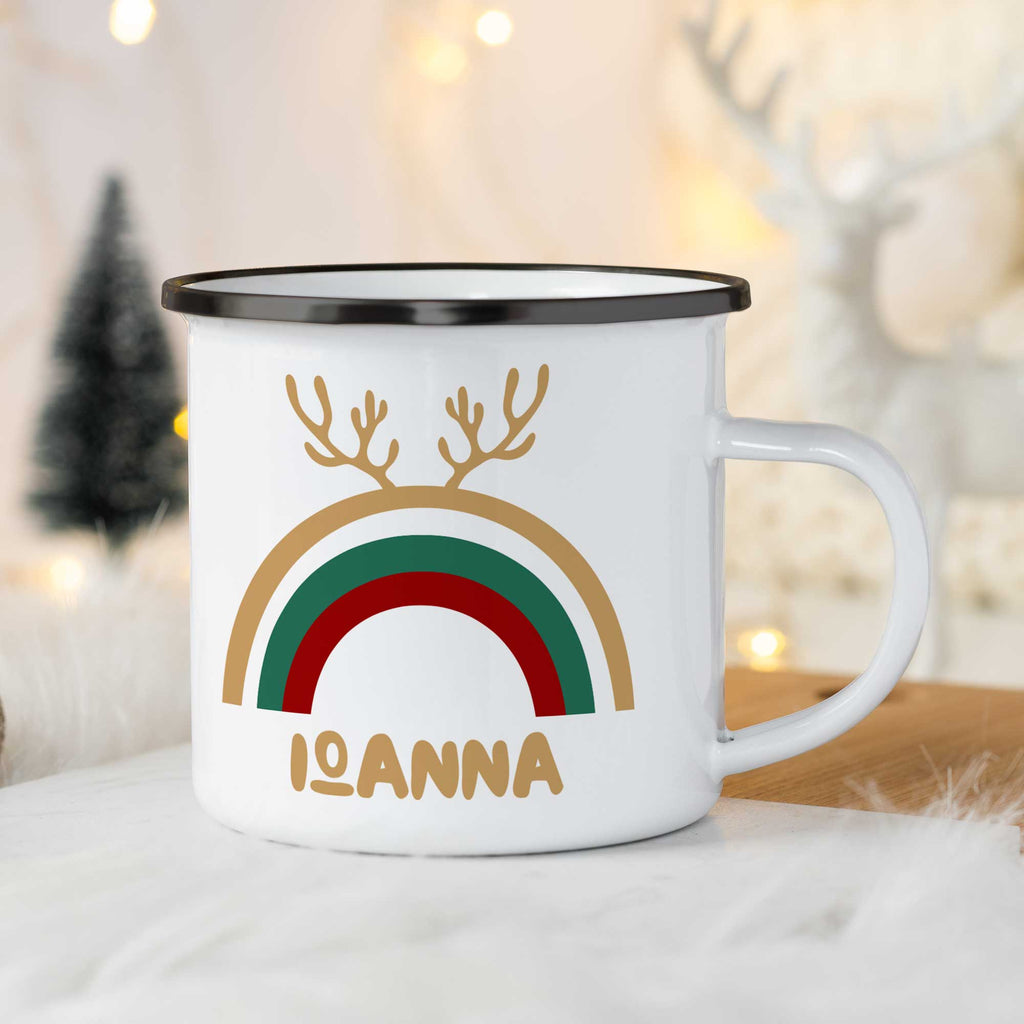 Reindeer Rainbow - Christmas S/Steel Enamel Mug - GOTShirts