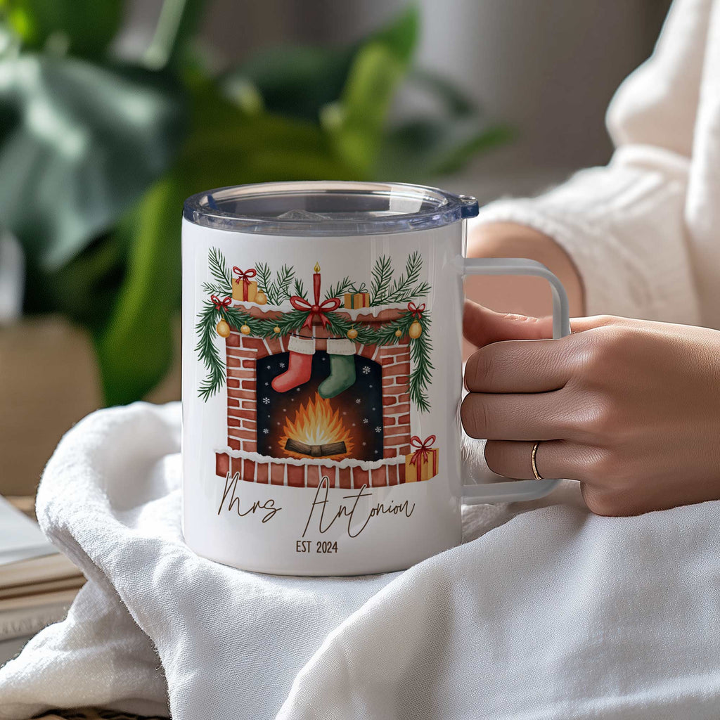 Mrs Est 2024 - Stainless Steel Mug With Handle - GOTShirts