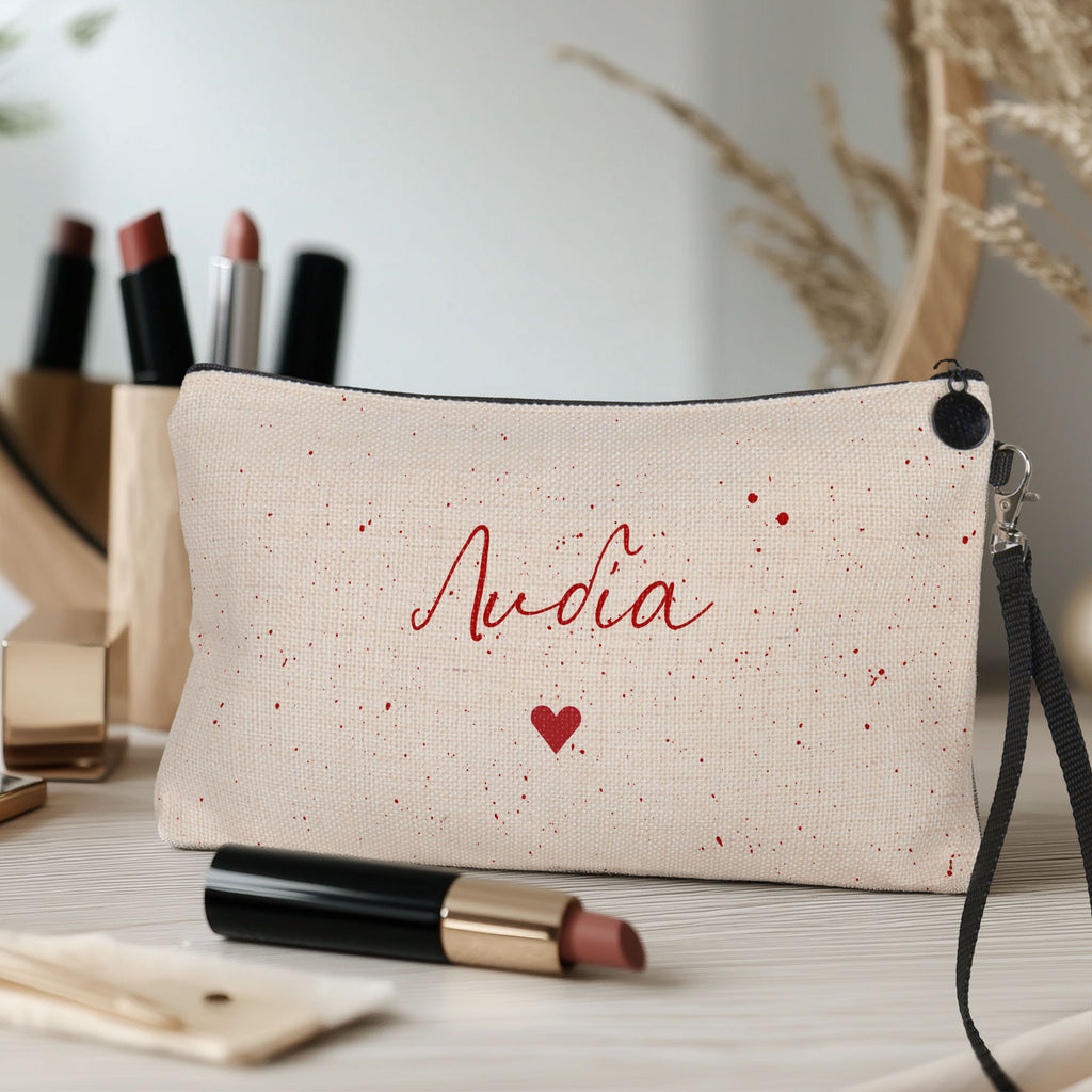 Name & Red Speckles - Make Up Bag - GOTShirts