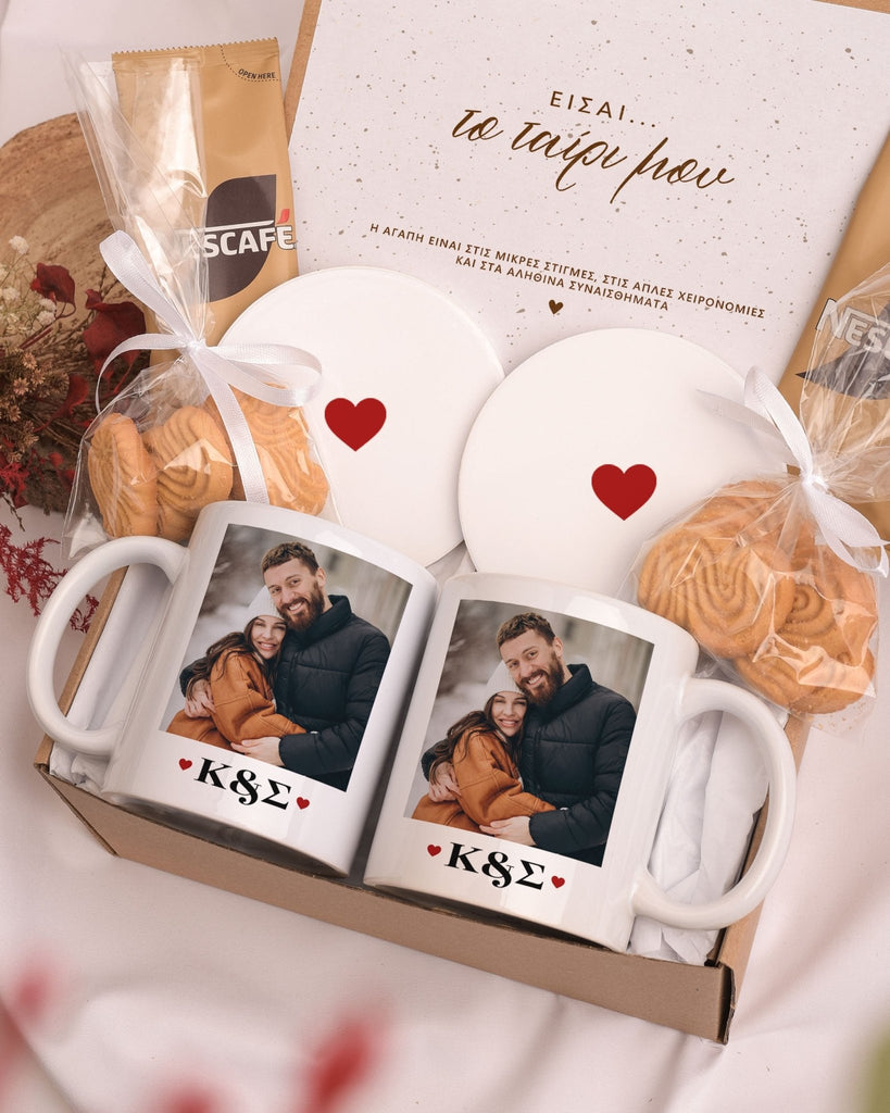 Couple Initials - Ceramic Mug 11oz & Coaster Gift Box - GOTShirts
