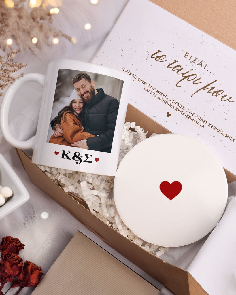 Couple Initials - Ceramic Mug 11oz & Coaster Gift Box - GOTShirts