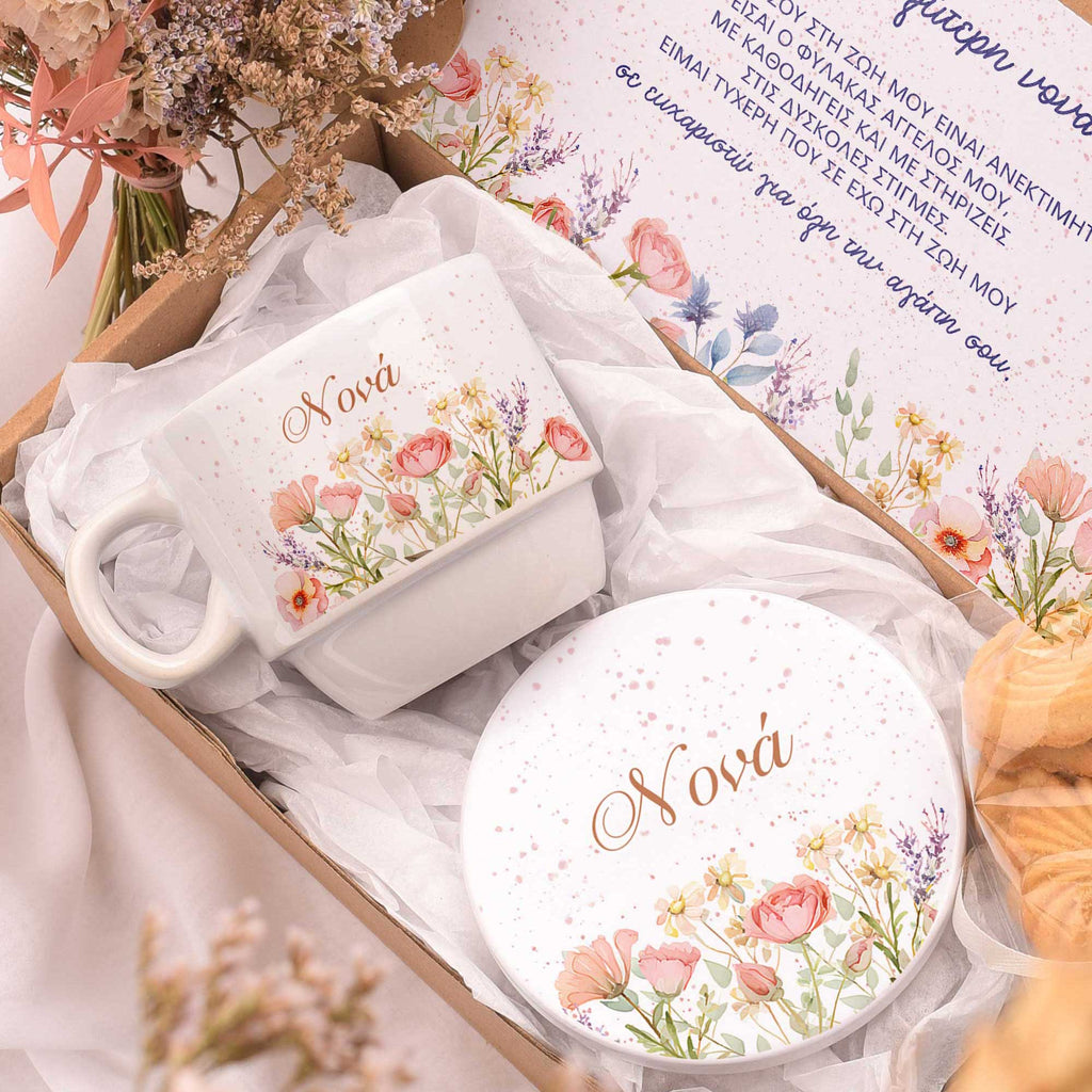 Godmother Flowers - Ceramic Mug & Coaster Gift Box - GOTShirts