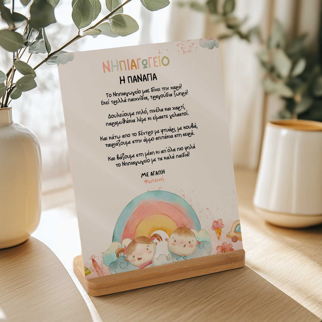 My Kindergarten - Bamboo Stand Frame - GOTShirts