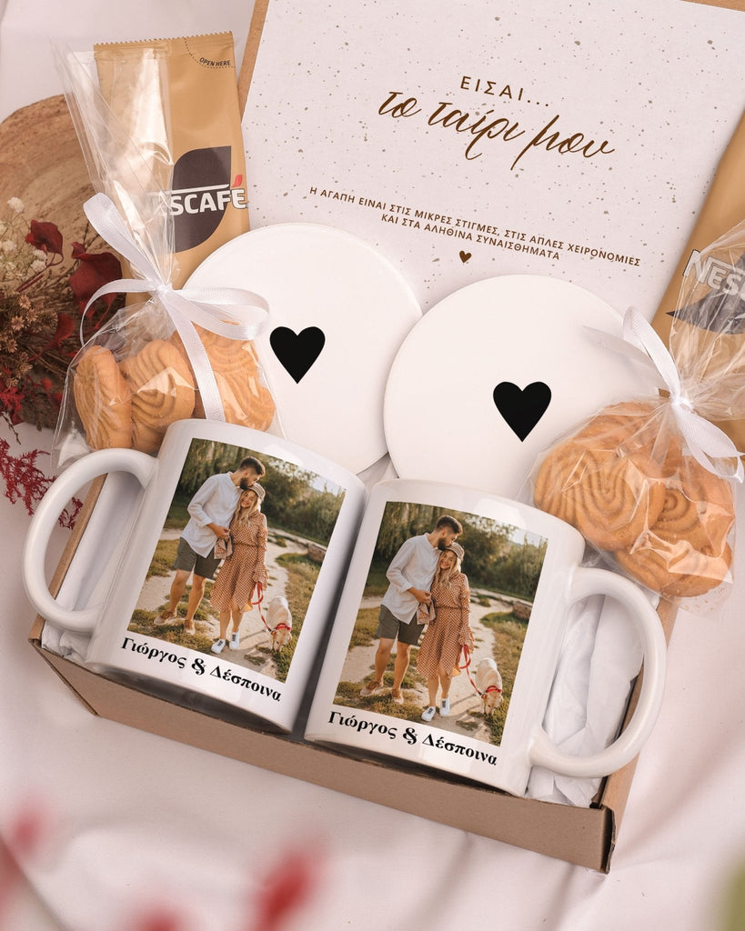 Couple Names - Ceramic Mug 11oz & Coaster Gift Box - GOTShirts