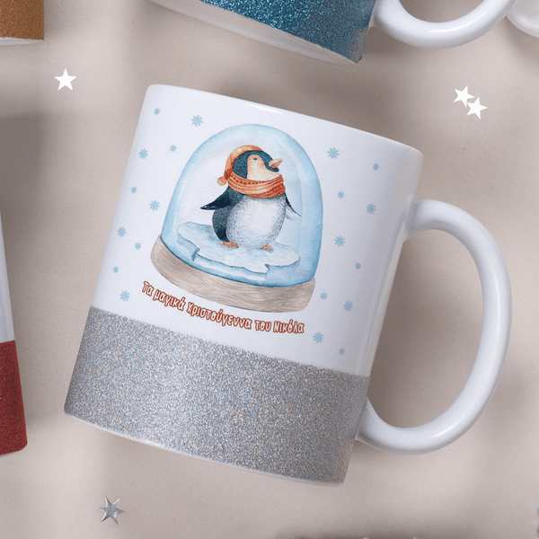 Penguin Snowball - Ceramic Glitter Mug - GOTShirts