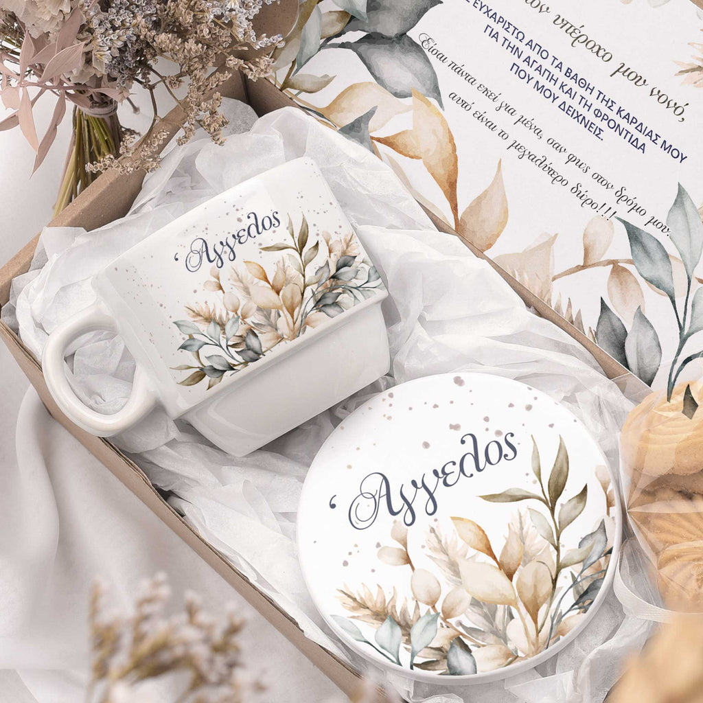 Watercolor Flowers - Ceramic Mug & Coaster Gift Box - GOTShirts