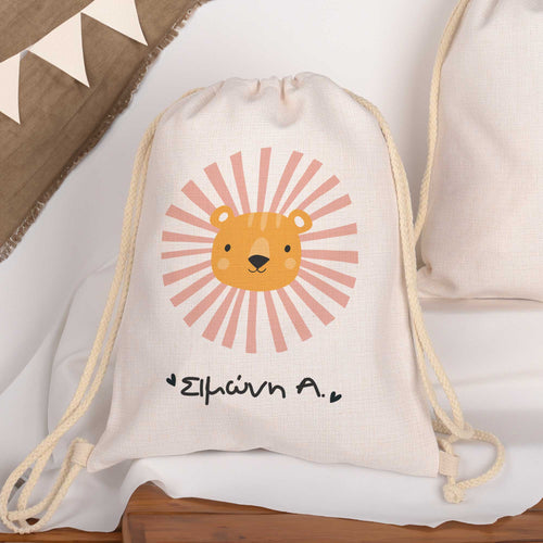 Pink Lion - Drawstring Bag Linen - GOTShirts