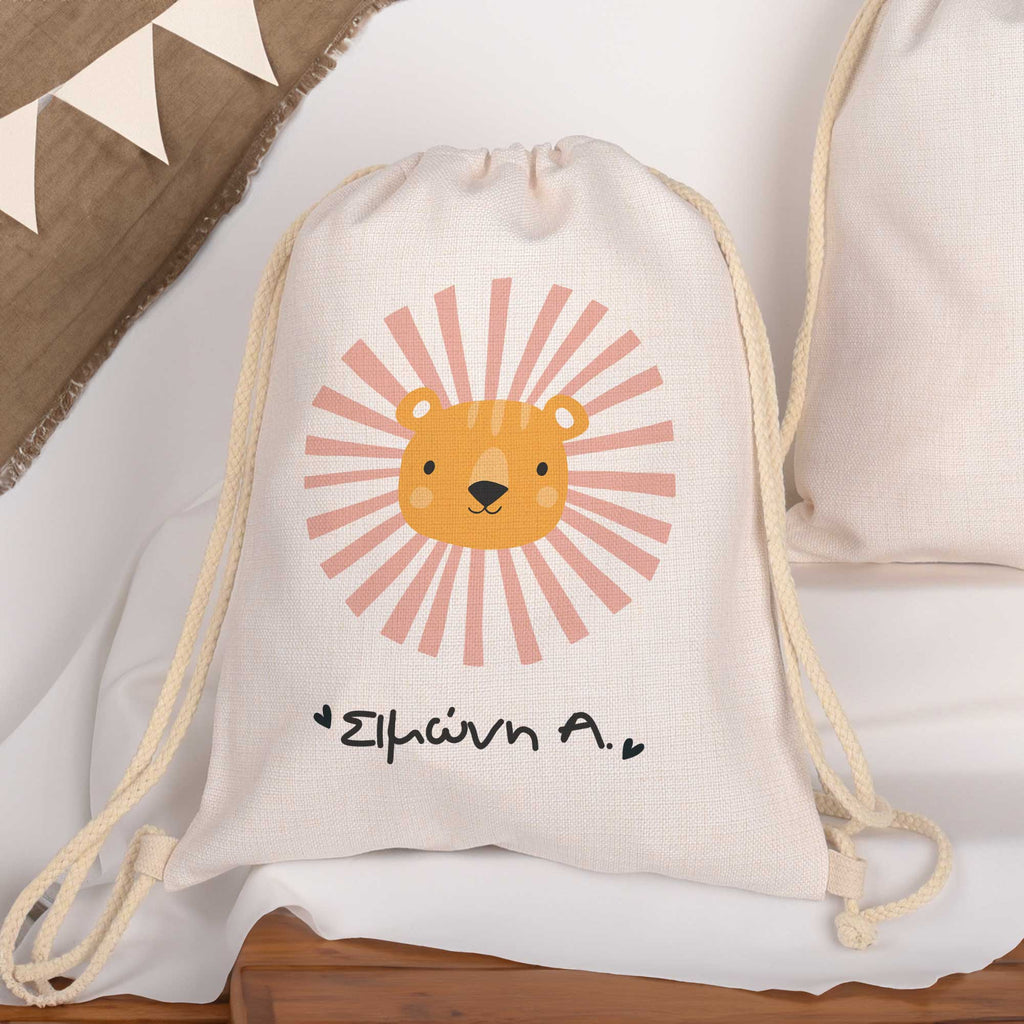 Pink Lion - Drawstring Bag Linen - GOTShirts