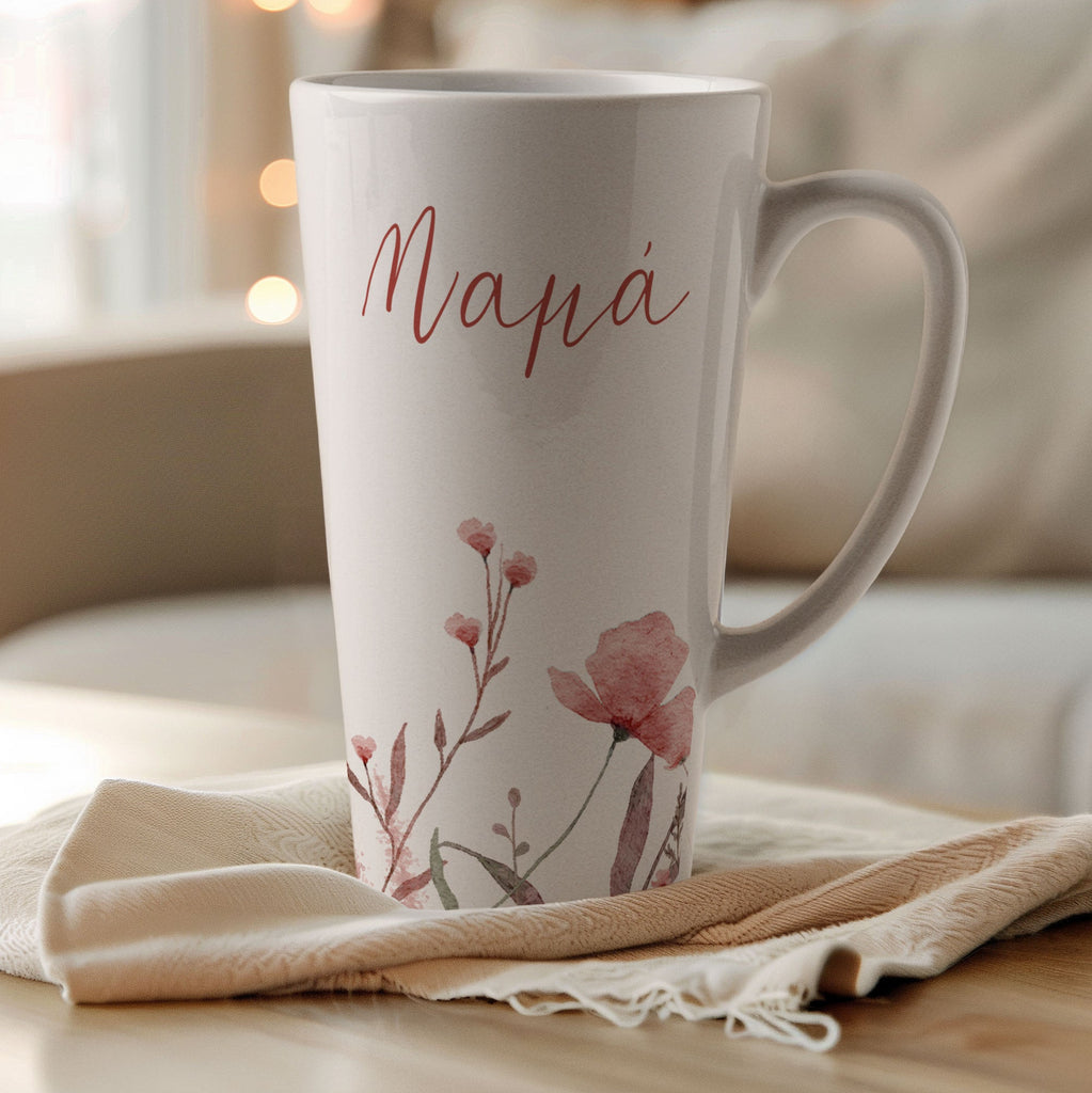 Pink Flowers Pattern - Tall Latte Mug - GOTShirts
