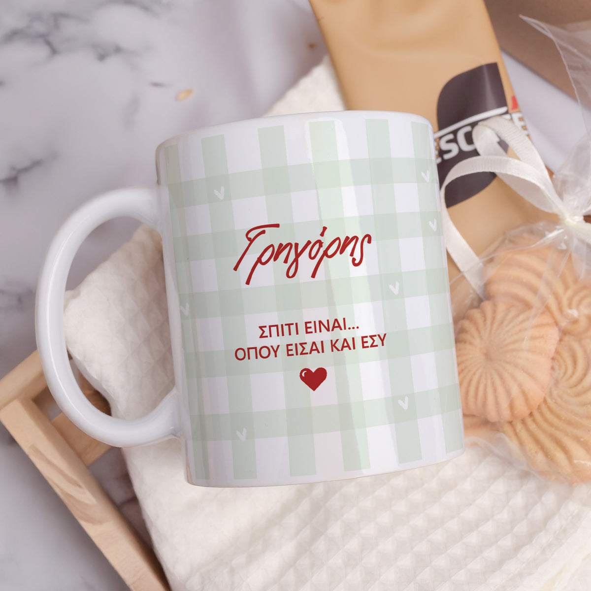 Gingham - Ceramic Mug 11oz & Coaster Gift Box - GOTShirts