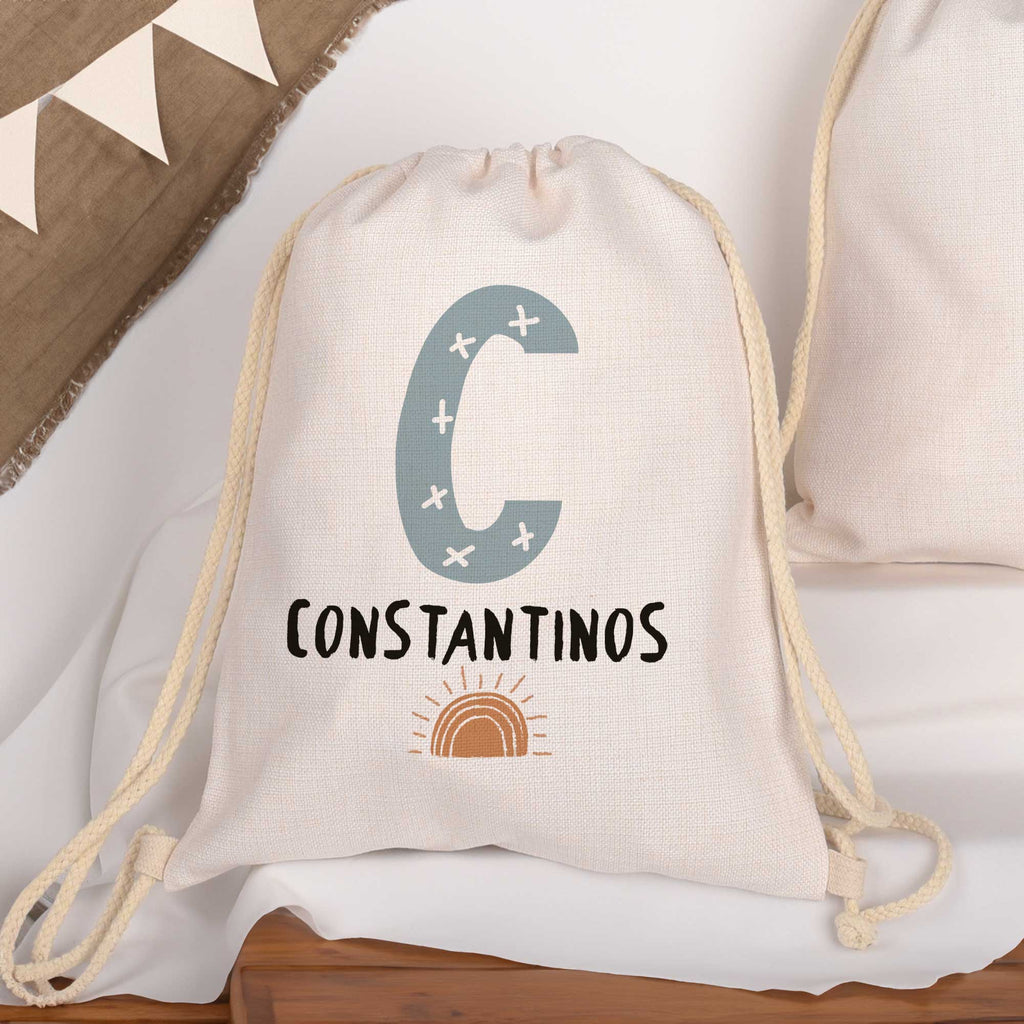 Capital Letter - Drawstring Bag Linen - GOTShirts