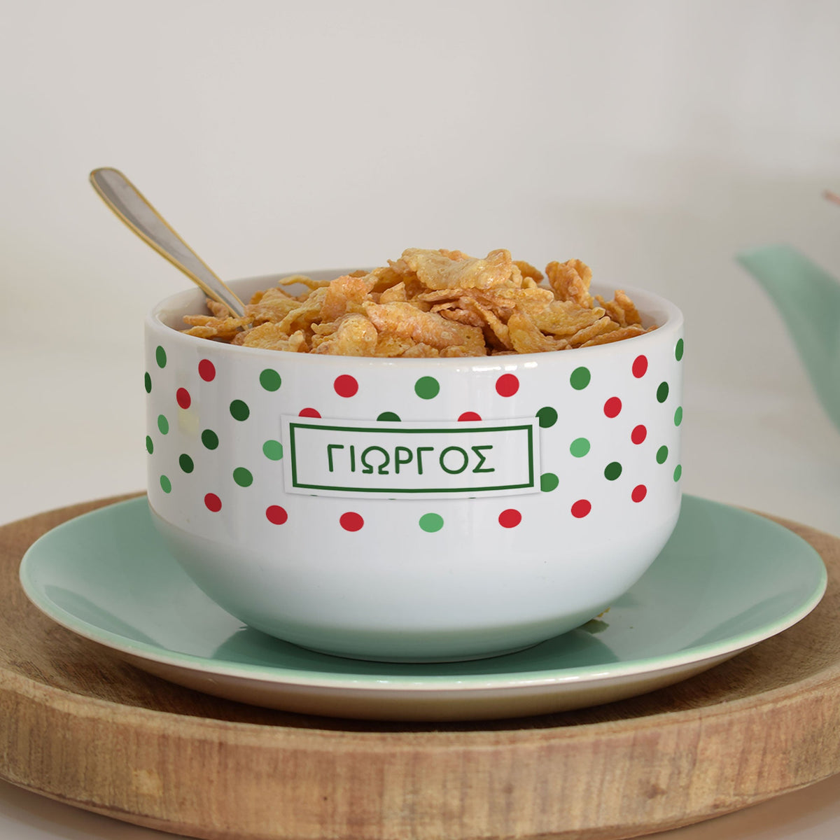 Dots Pattern - Personalized Ceramic Bowl - GOTShirts