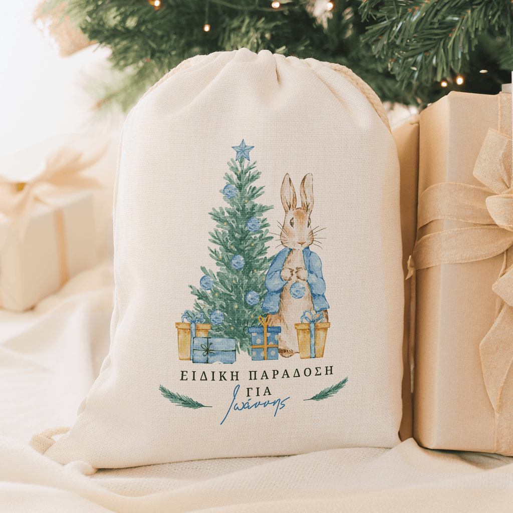 Special Delivery Blue Bunny - Christmas Drawstring Sack - GOTShirts