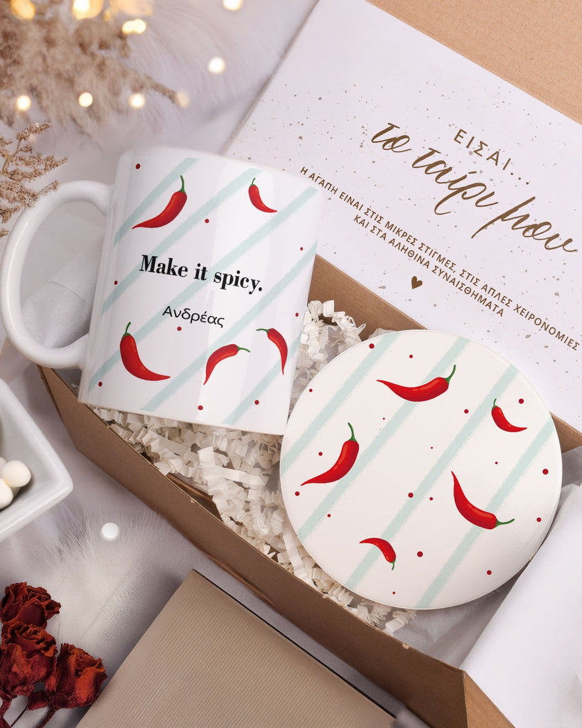 Make It Spicy - Ceramic Mug 11oz & Coaster Gift Box - GOTShirts