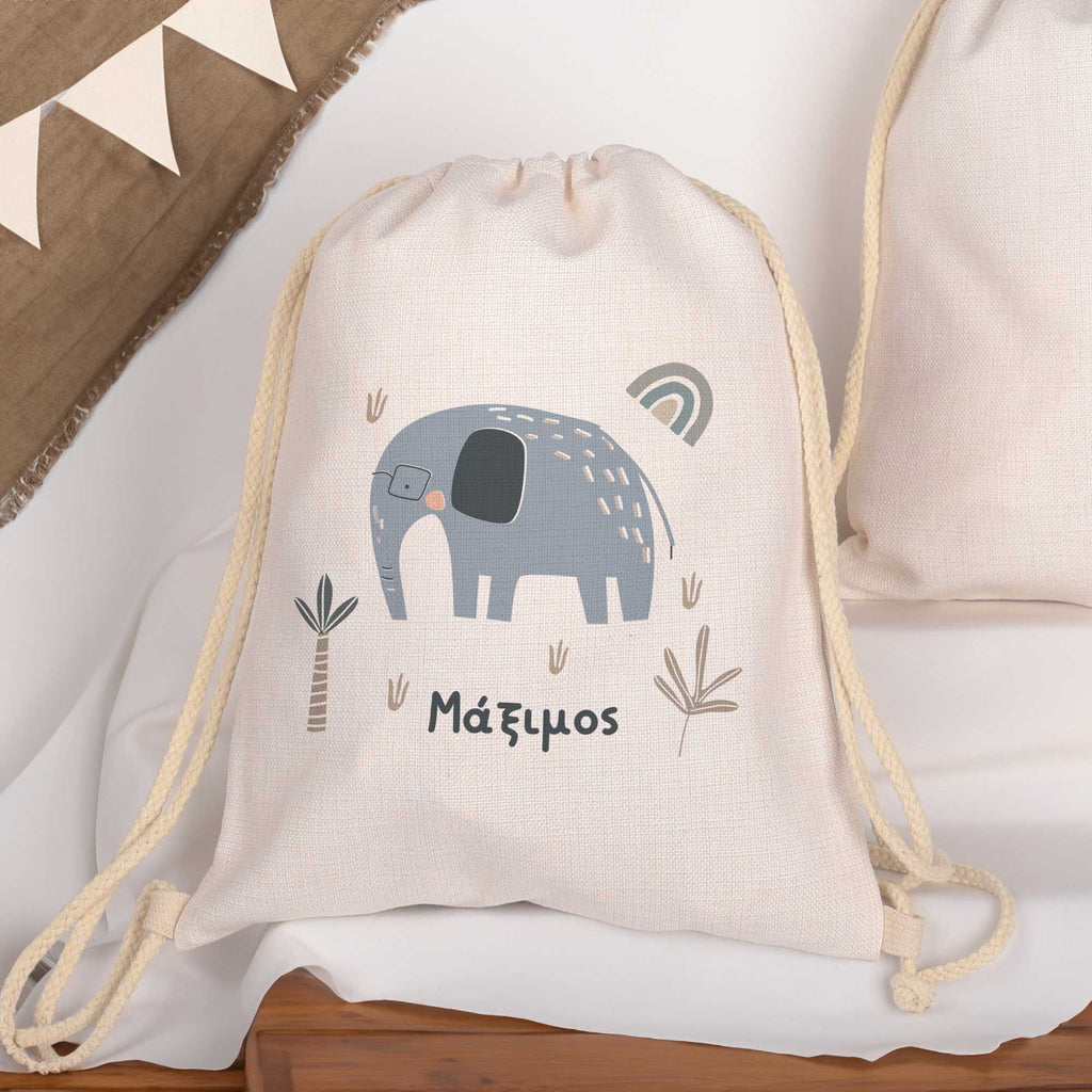 Blue Elephant - Drawstring Bag Linen - GOTShirts