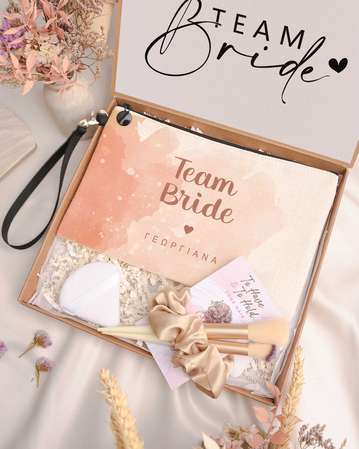Pink Team Bride - Makeup Bag Gift Box - GOTShirts