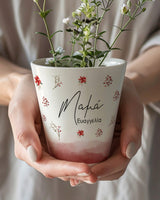 Watercolor Red Flowers - Flower Pot