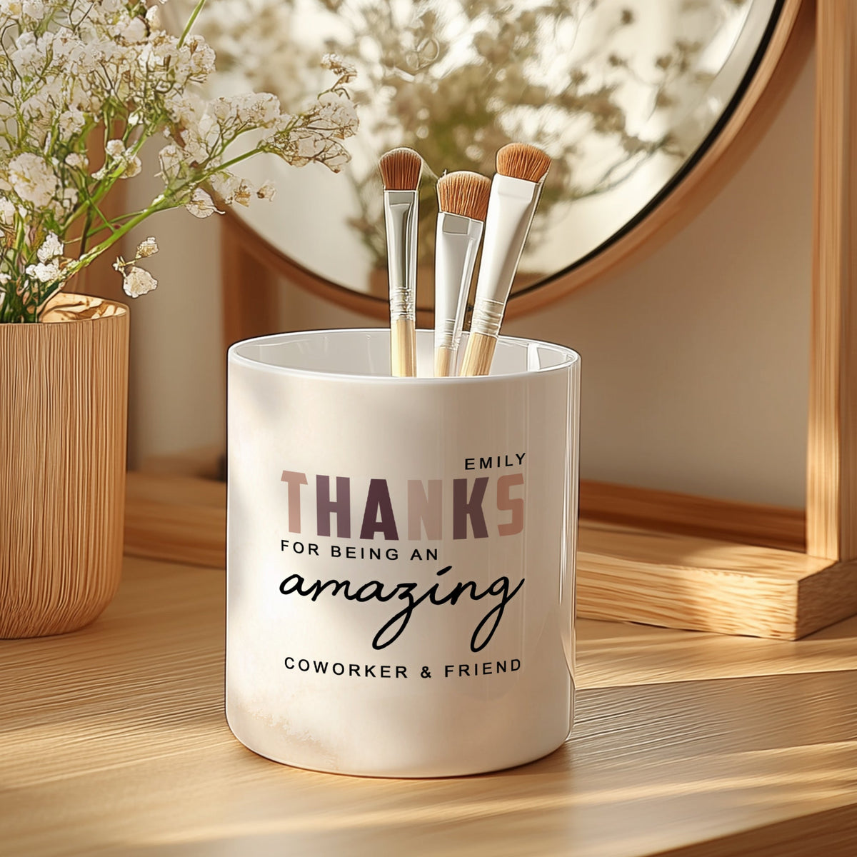 Amazing Coworker & Friend - Ceramic Make Up Brush Holder - GOTShirts