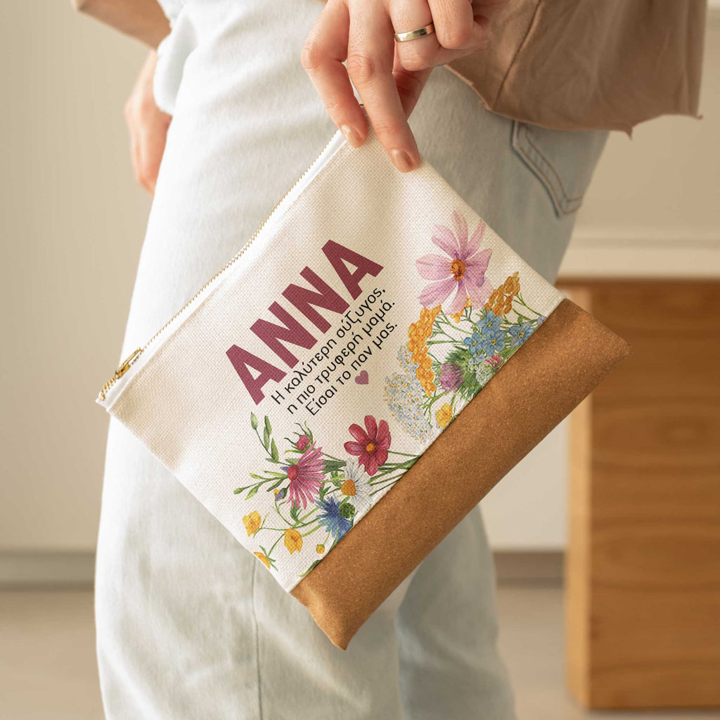 My Everything - Linen Makeup Bag With Cork - GOTShirts