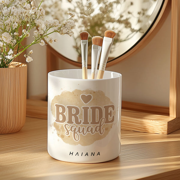 Watercolor Bride Squad - Makeup Brush Holder Gift Box - GOTShirts