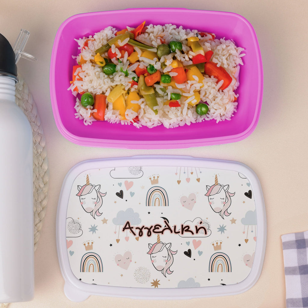 Cute Unicorn Pattern - Plastic Lunch Box - GOTShirts