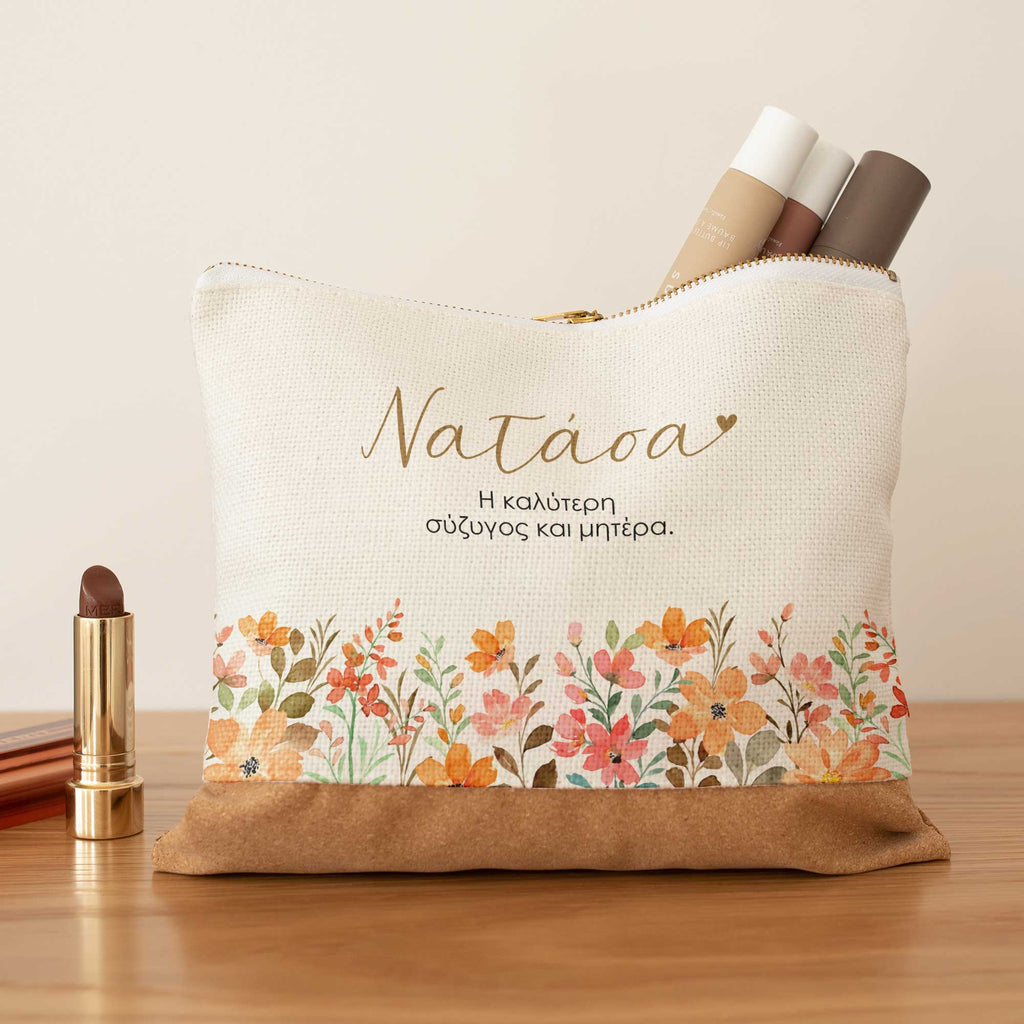 Best Mom & Wife - Linen Makeup Bag With Cork - GOTShirts