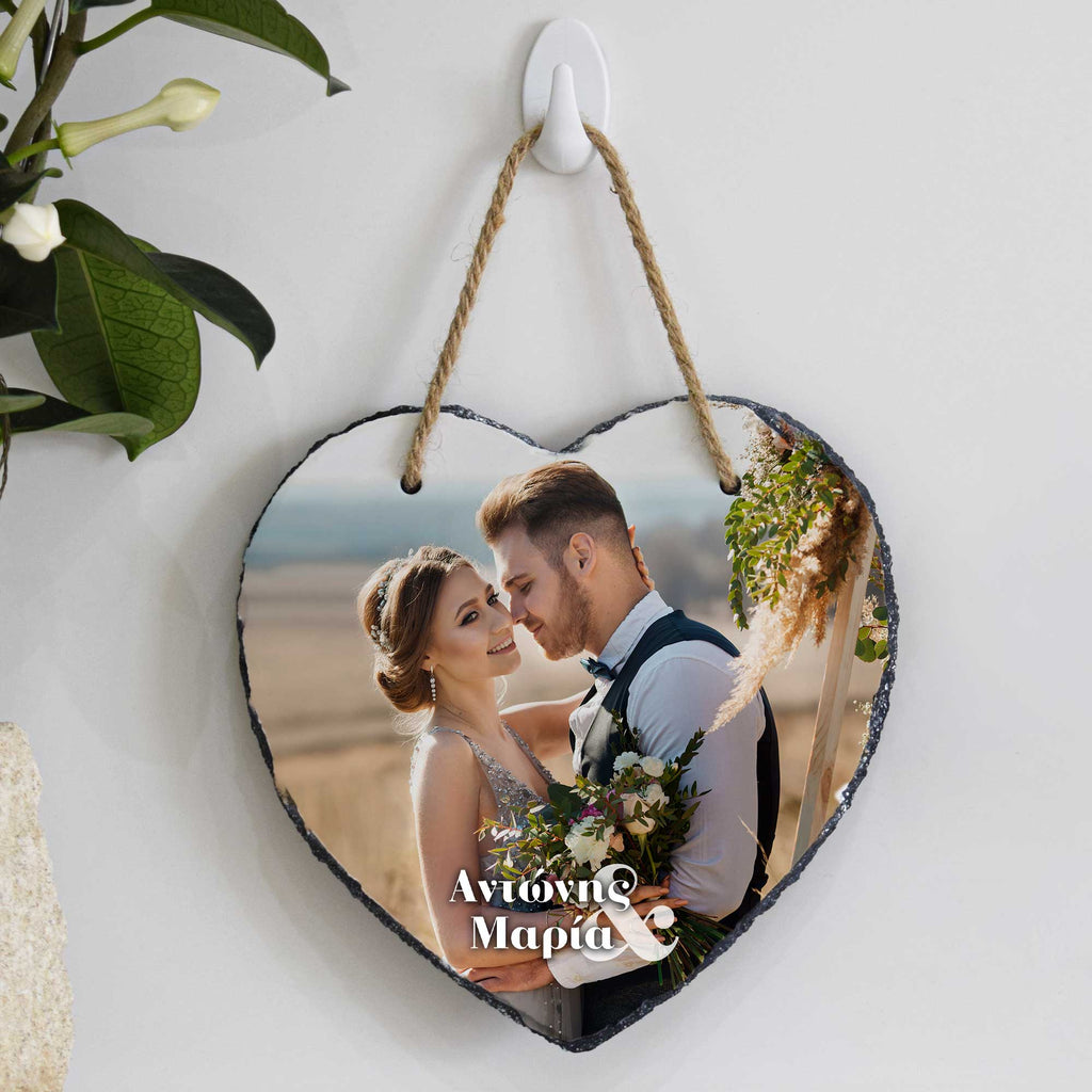 Save The Date - Hanging Heart Rock Slate - GOTShirts