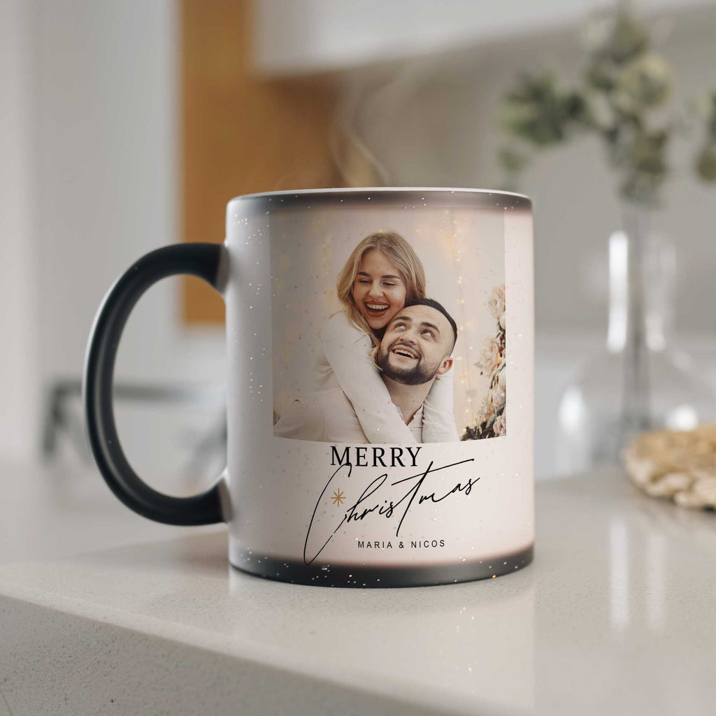 Christmas Couple Photo - Glitter Magic Mug - GOTShirts