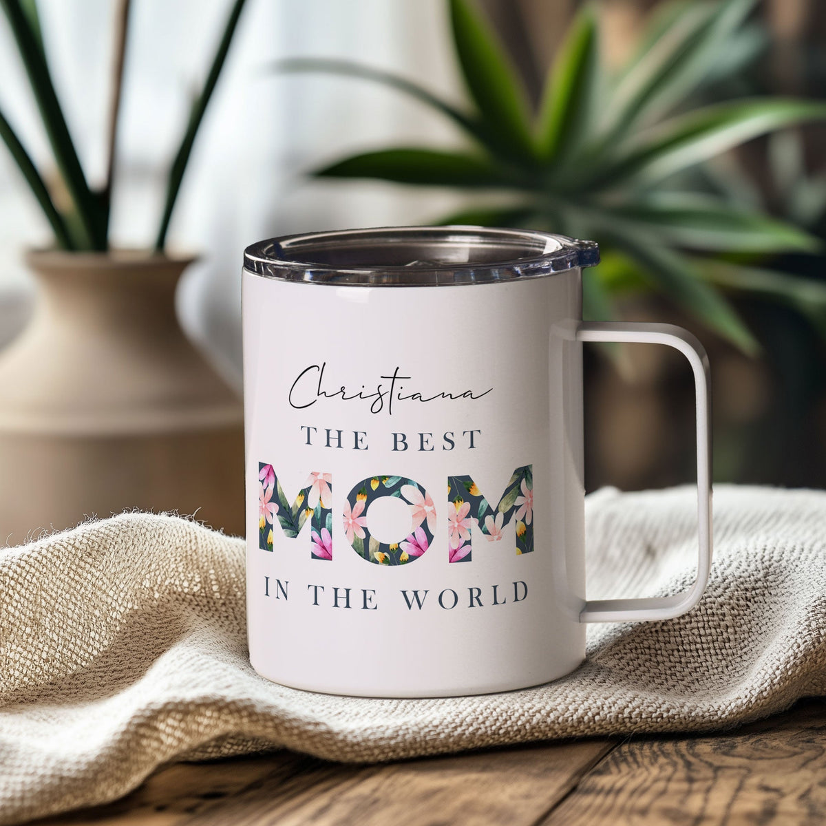 Create Your Own - White Stainless Steel Mug With Handle - GOTShirts