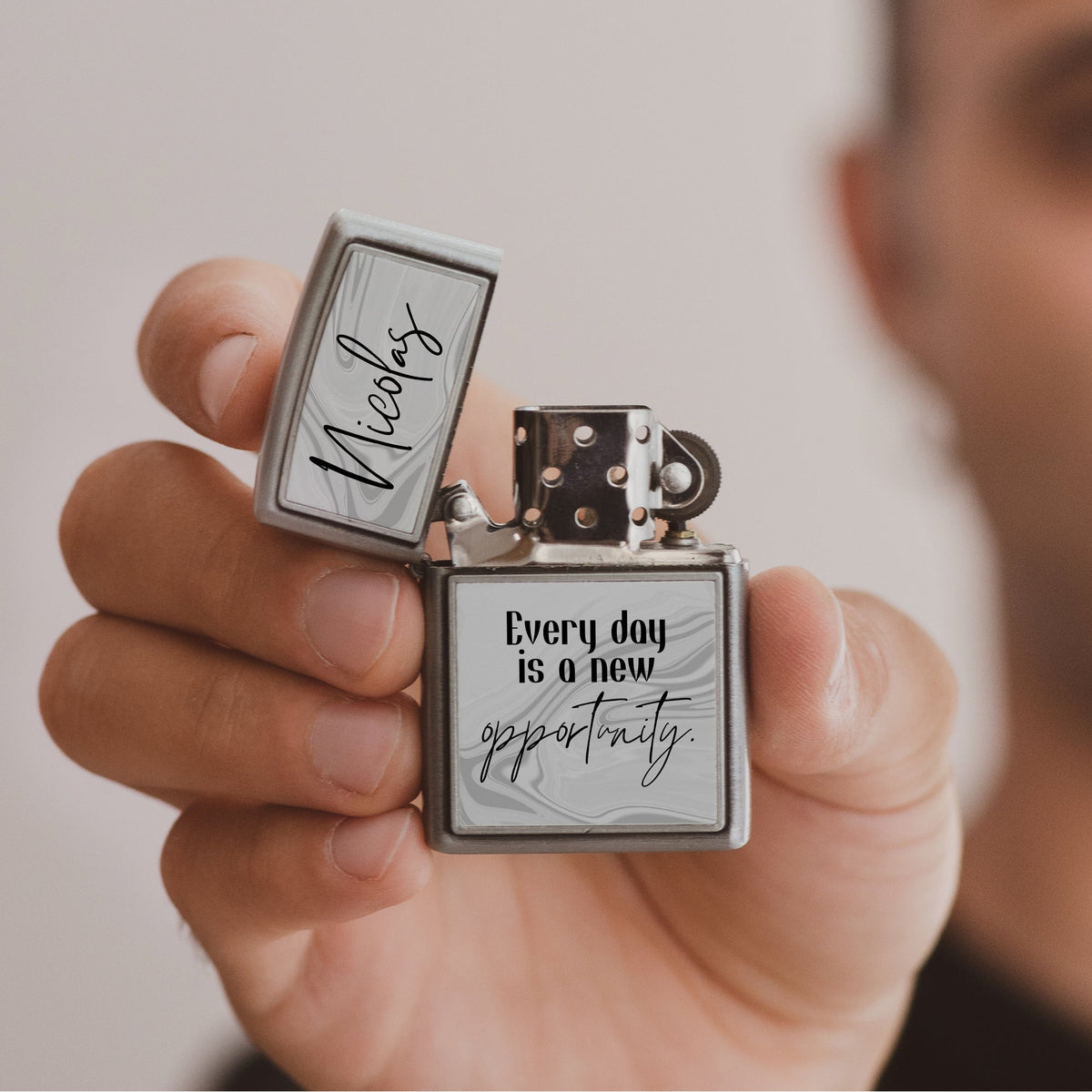 Every Day Is A New Opportunity - Silver Metallic Lighter - GOTShirts