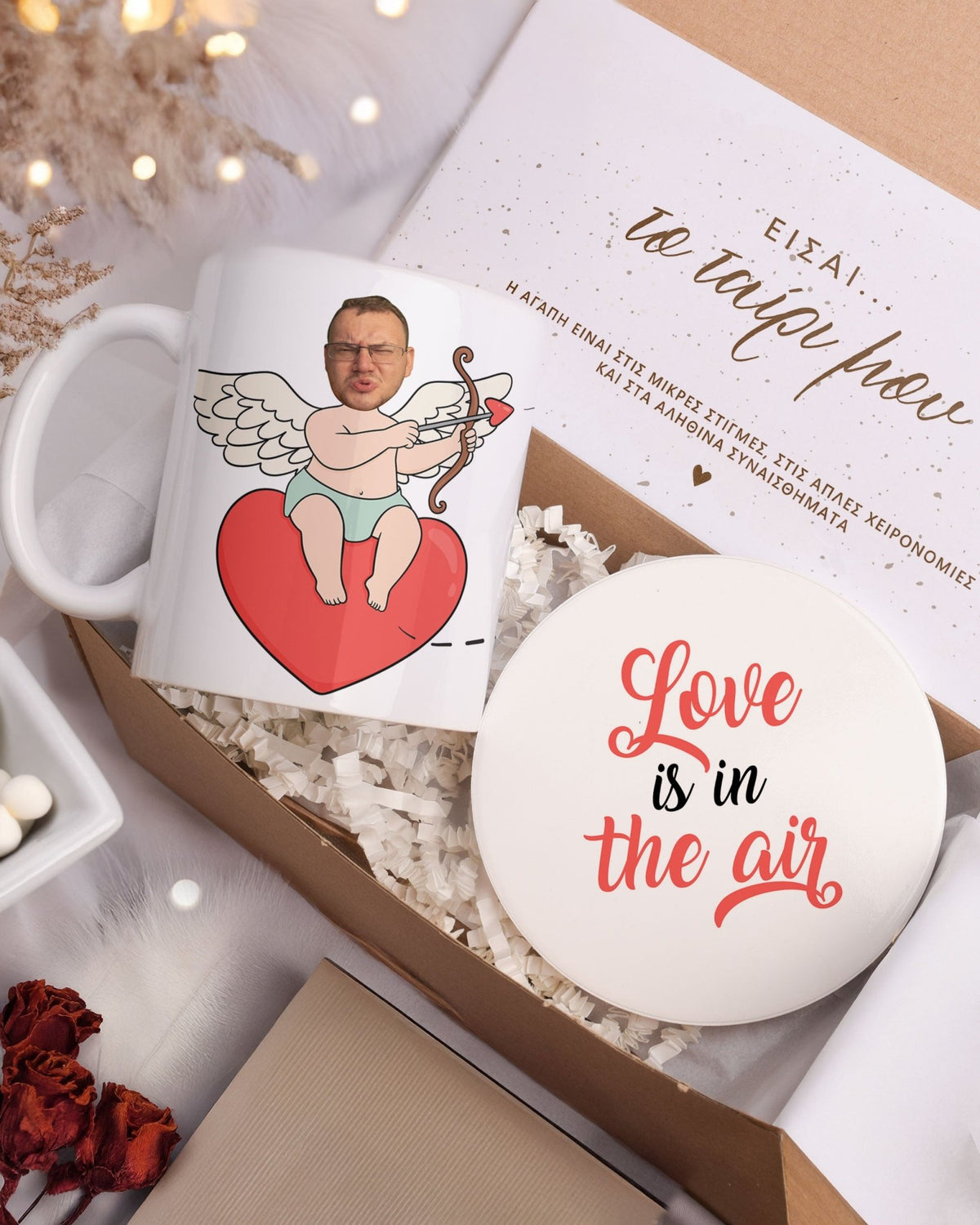 Love Is In The Air - Ceramic Mug 11oz & Coaster Gift Box - GOTShirts