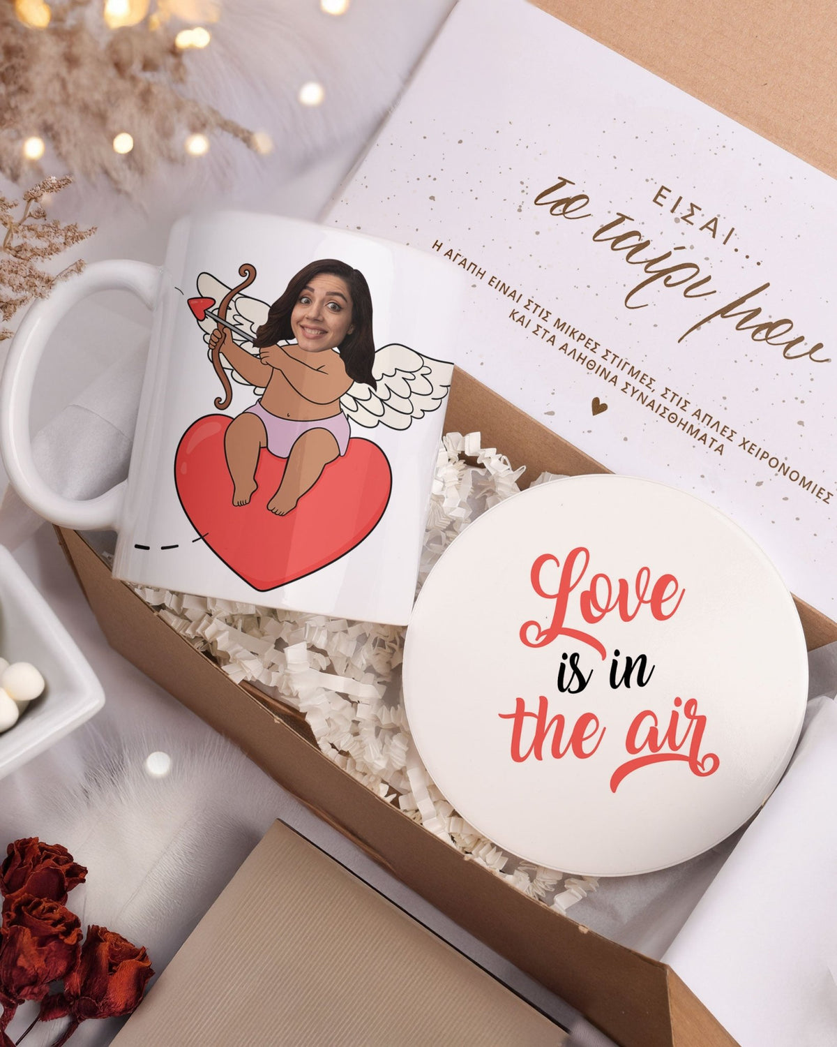 Love Is In The Air - Ceramic Mug 11oz & Coaster Gift Box - GOTShirts