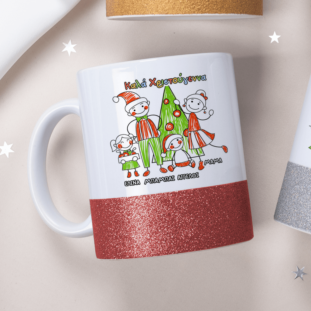 Christmas Family - Ceramic Glitter Mug - GOTShirts