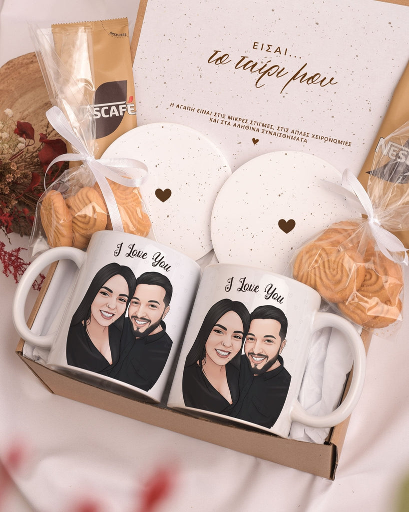 Cartoon I Love You - Ceramic Mug 11oz & Coaster Gift Box - GOTShirts