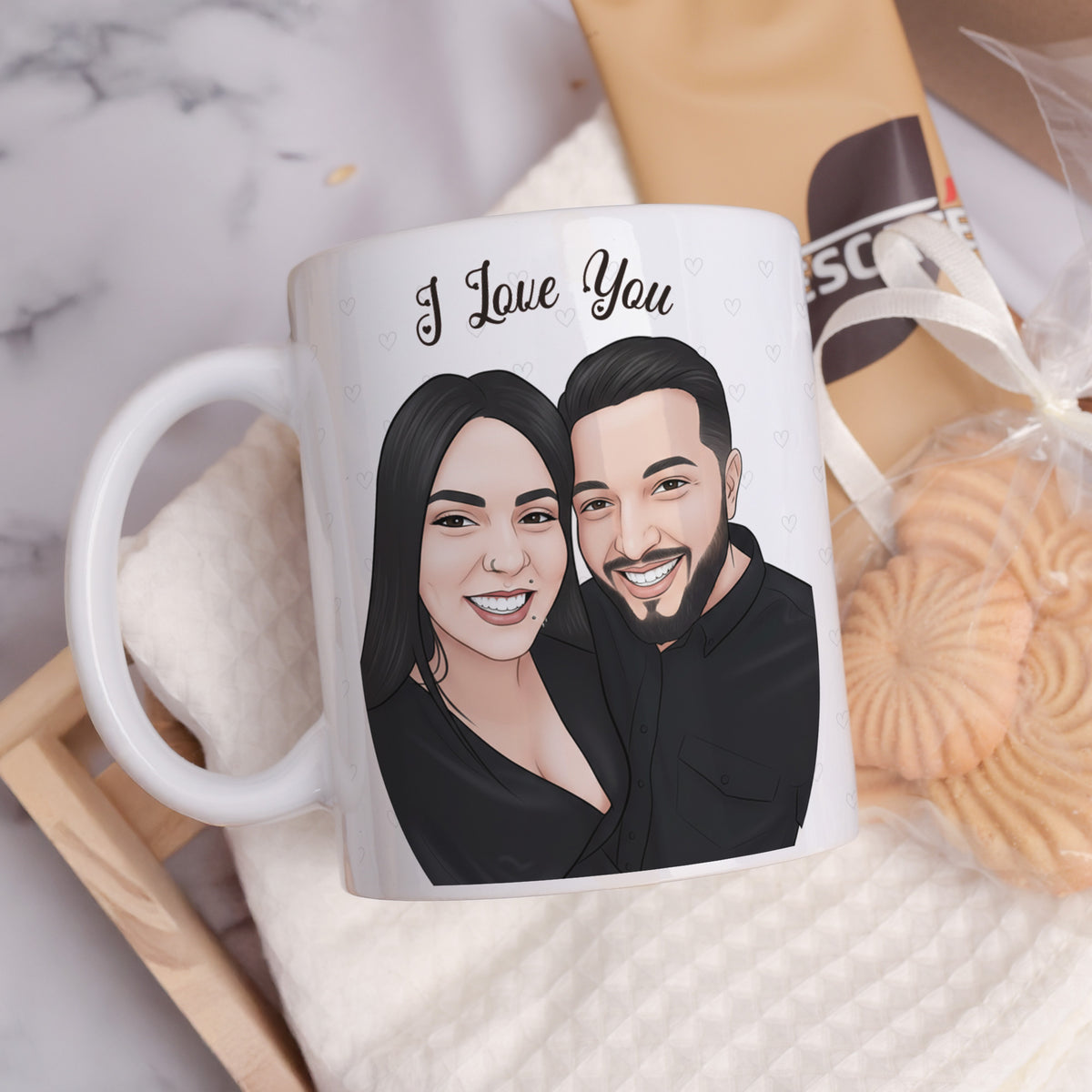 Cartoon I Love You - Ceramic Mug 11oz & Coaster Gift Box - GOTShirts